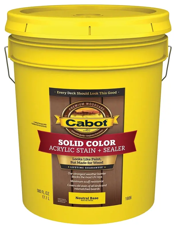 Cabot 1800 Series Decking Stain – 5 Gallon Bucket, Premium Semi-Transparent Formula 1