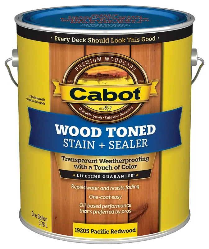 Cabot 19200 Series Pacific Redwood Exterior Wood Stain – Oil-Based, Toned Finish, 1-Gallon Can 1