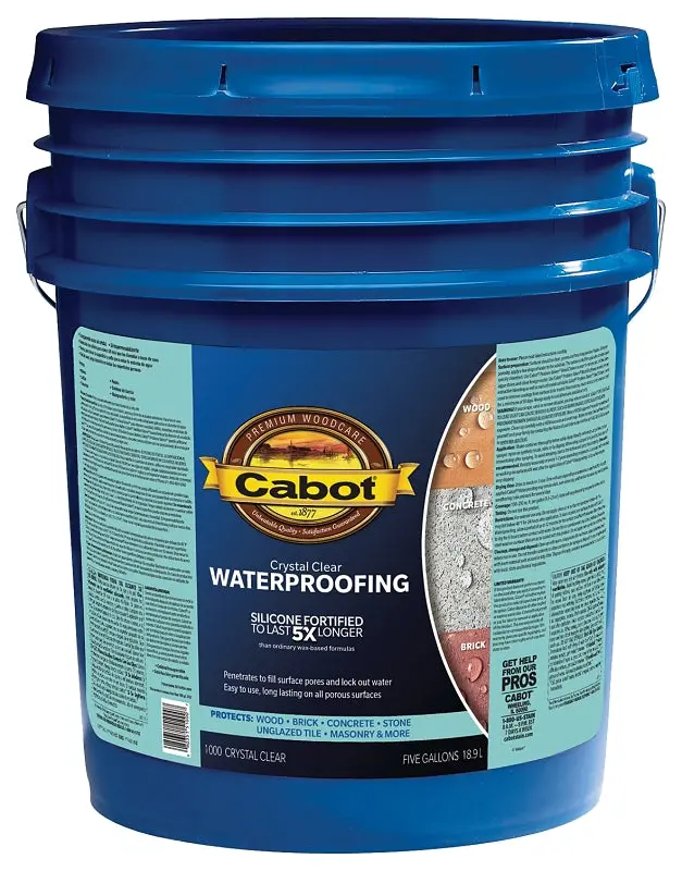 Cabot Crystal Clear Waterproofer – 5-Gallon Liquid Sealant For Wood Preservation & Uv Resistance 1