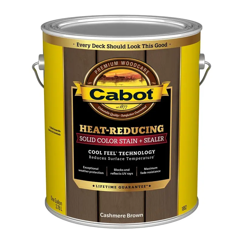 Cabot Heat-Reducing Cashmere Brown Stain & Sealer – 1-Gallon Liquid Formula For Decks And Exterior Wood 1