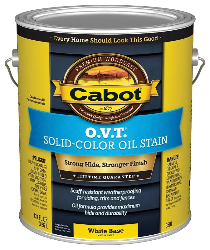 Cabot O.V.T. 140.0006501.007 Flat White Oil-Based Wood Stain – 1-Gallon Can 1