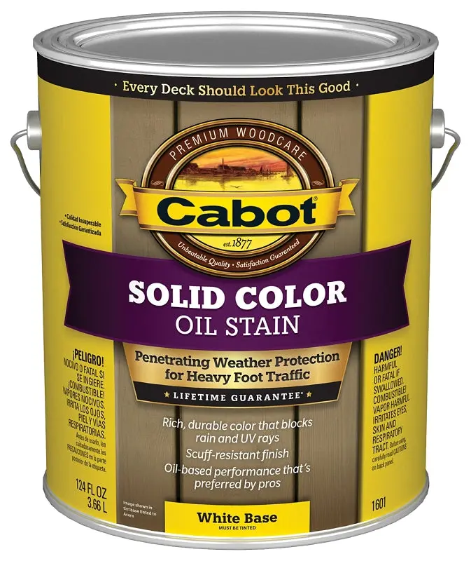 Cabot Solid Color Opaque White Stain – 1-Gallon Liquid Formula (140.0001601.007) 1