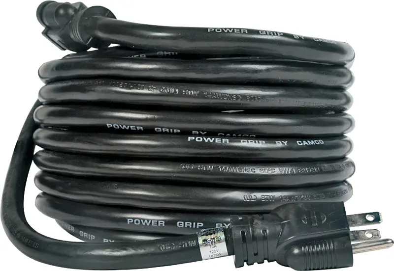 Camco 55142 Heavy-Duty Extension Cord – 30-Foot Black Jacket, Indoor/Outdoor Rated 1