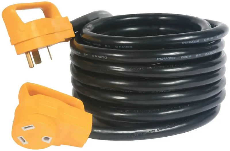 Camco 55191 Heavy-Duty 10-Gauge Extension Cord – 25 Feet, Dual-Ended Black Jacket 1