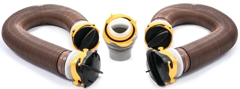 Camco Usa 39625 Rv Sewer Hose Kit – Heavy-Duty Hts Vinyl, Brown, Includes Storage Bag & Clamps 1