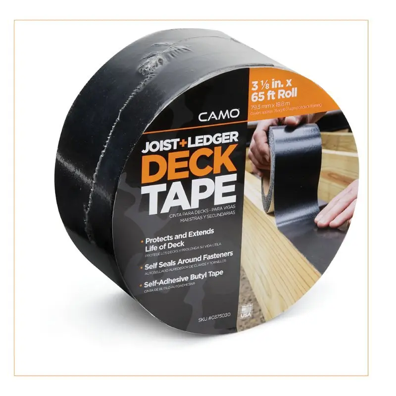 Camo 0375030 Heavy-Duty Black Deck Tape – 65-Foot Roll, 3-1/8" Width, Polypropylene Backing 1