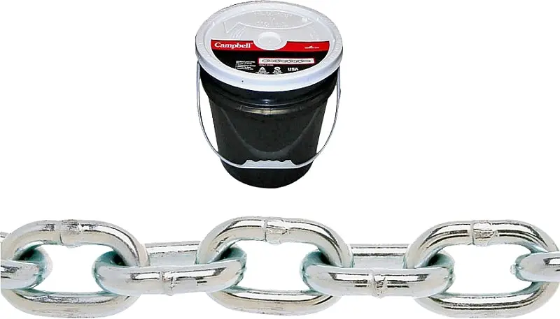 Campbell 014-0423 Proof Coil Chain – 1/4-Inch Diameter, 141-Foot Length, Grade 30 Galvanized Steel 1