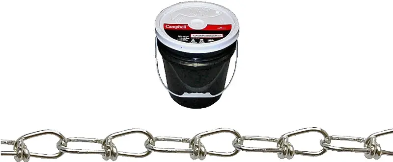 Campbell 075-2023N Carbon Steel Double Loop Chain – #2/0 Size, 350-Foot Length, Zinc-Coated For Durability 1