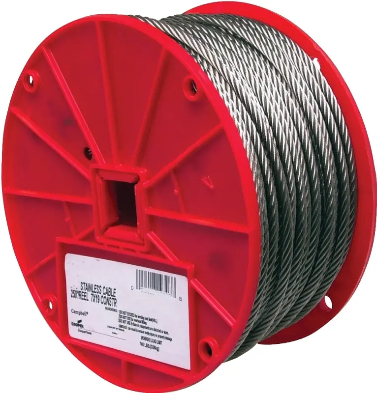 Campbell 1/8-Inch Stainless Steel High-Strength Cable – 250 Feet, 340-Lb Load Rating 1
