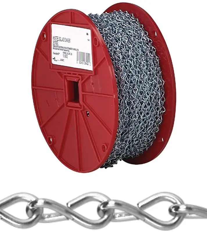 Campbell #12 Jack Chain – 100-Foot Zinc-Plated Steel, 29-Pound Working Load Capacity 1