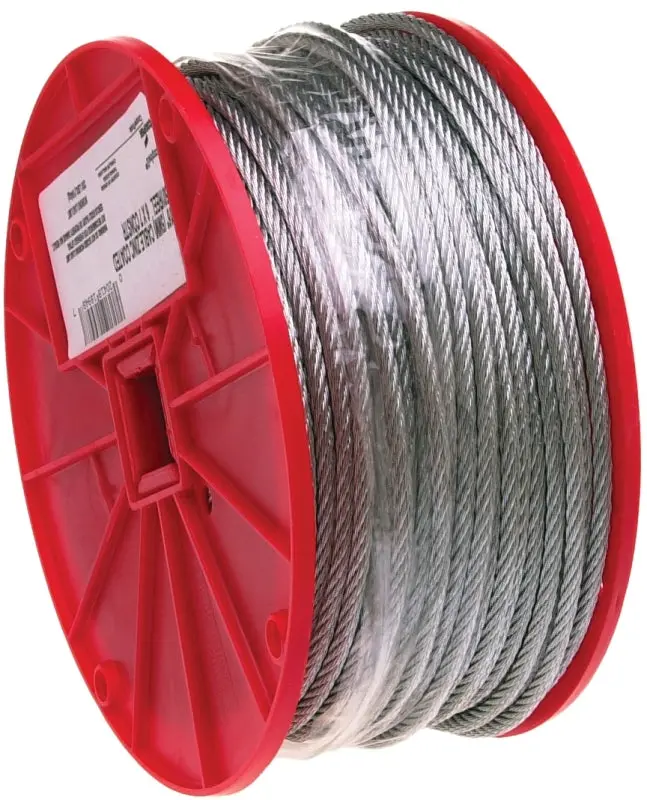 Campbell 7000327 Galvanized Aircraft Cable – 7×7 Strand, 3/32 In Diameter, 500 Ft, 184 Lb Wll 1