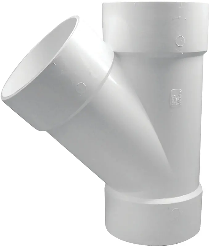 Canplas Pvc Pipe Wye Fitting – 6" Hubbed, Schedule 40, White 1