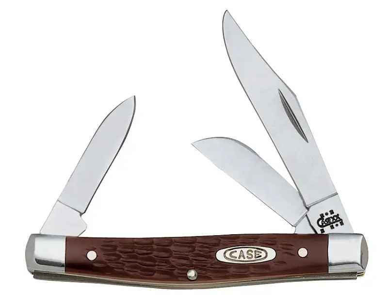 Case 00106 3-Blade Folding Pocket Knife – Brown Handle, Clip/Sheepfoot/Pen Blades 1