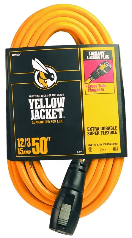 Cci 50-Foot 12-Awg Yellow Extension Cord – 15A, 125V Heavy-Duty Indoor/Outdoor Use 1