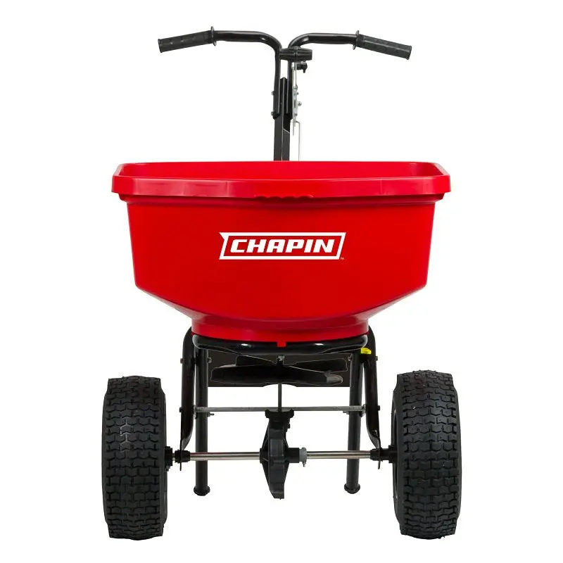 Chapin 8303C Professional Turf Spreader – 100-Pound Capacity, Steel Frame, Poly Hopper, Pneumatic Wheels 1