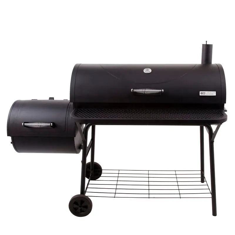 Char-Broil Deluxe Offset Charcoal Smoker Grill – 925 Sq In Cooking Area, Triple Grates, Heavy-Duty Steel Frame, Black Finish 1