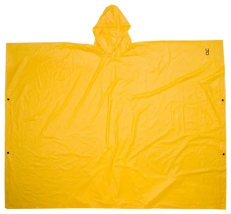 Clc Climate Gear Pvc Rain Poncho – Large Size With Attached Collar, Bright Yellow 1
