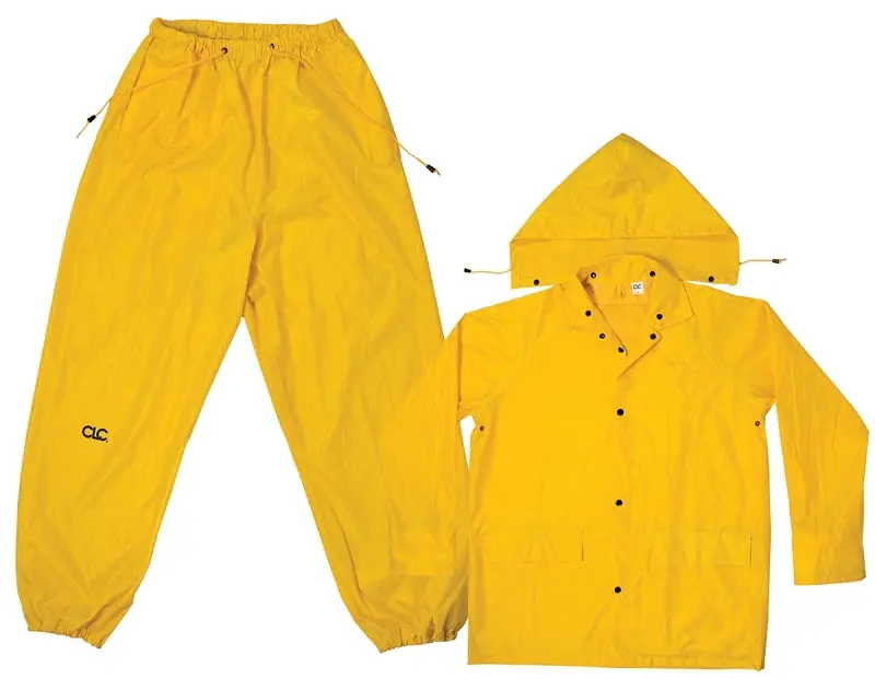 Clc R1022X High-Visibility Rain Suit – 2Xl Yellow Polyester, Detachable Collar, Breathable Design 1