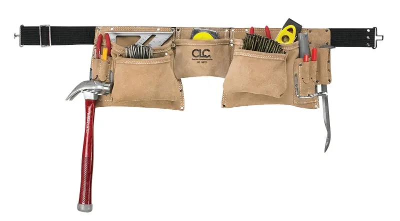 Clc Tool Works I427X Adjustable Leather Tool Apron – Brown Suede, 12-Pocket, Fits 29–46" Waist 1