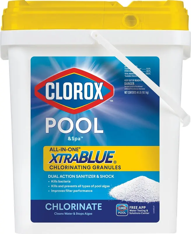 Clorox Pool & Spa Xtrablue Chlorinating Granules – 40 Lb Blue-Tinted Sanitizer For Clear Water Maintenance 1