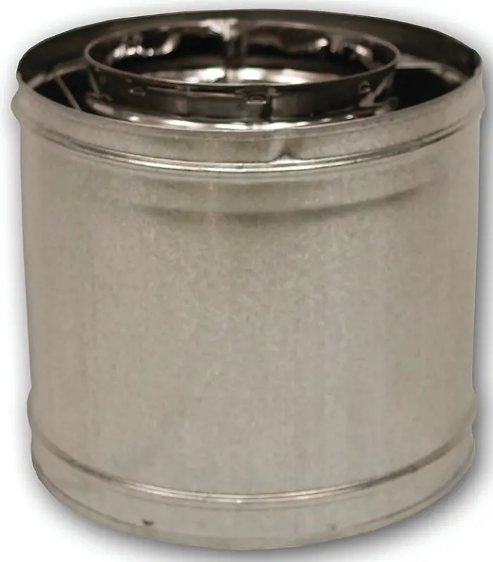 Comfort Flame 12-8Dm Double-Wall Chimney Pipe – 12-3/8" Od Galvanized Steel Section, 12" Length 1