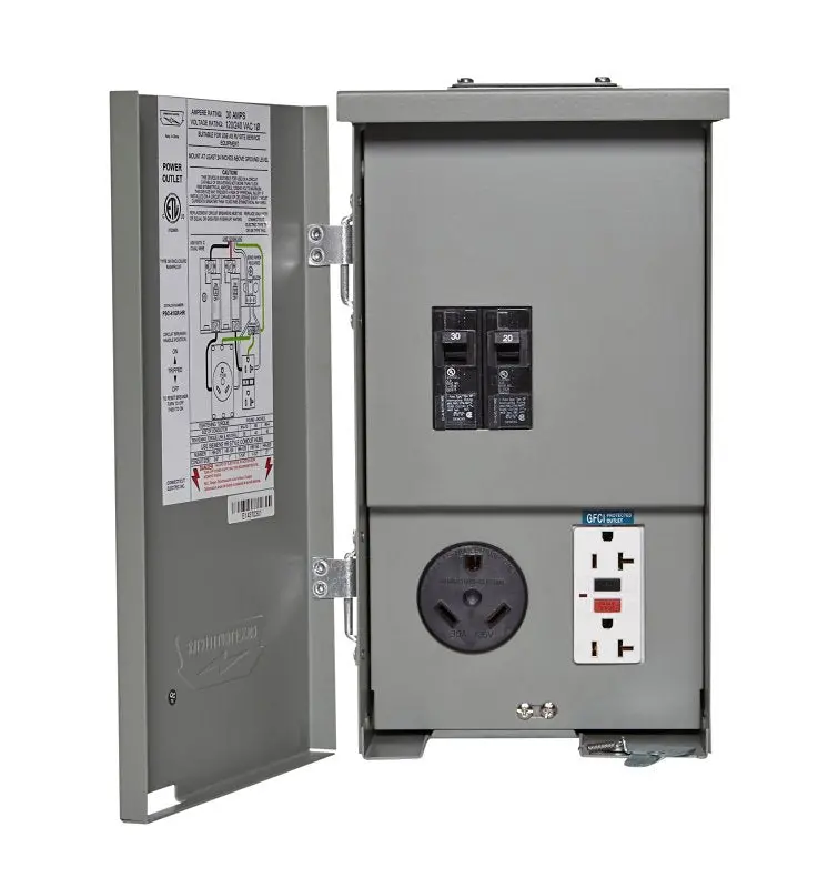 Connecticut Electric Cesmpsc41Grhr Rv/Ev Power Outlet – 30-Amp, 240-Volt, Nema 3R Enclosure With Bolt-On Mounting 1