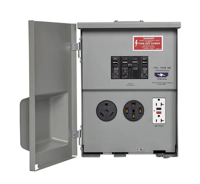 Connecticut Electric Cesmpsc75Grhr Rv/Ev Power Distribution Panel – 80A, 120/240V, Nema 3R Enclosure 1