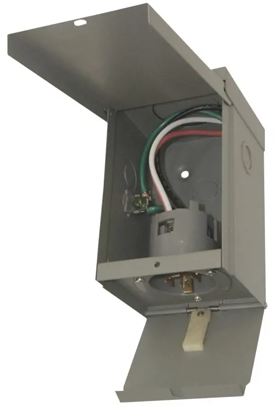 Connecticut Electric Egepi50 50-Amp Surface-Mount Power Inlet Box With Gray Cover 1