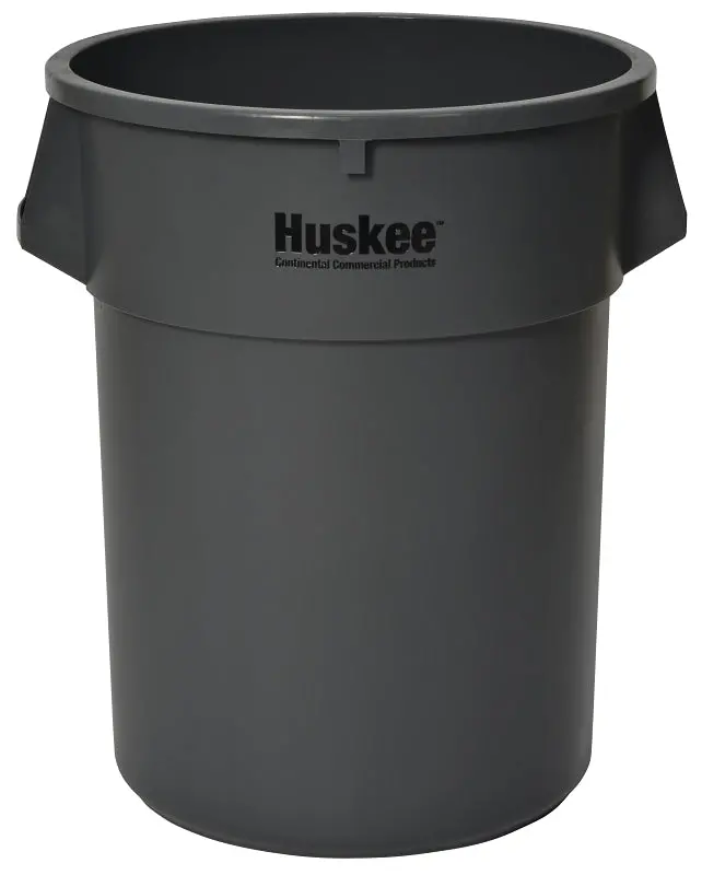 Continental Commercial 55-Gallon Gray Plastic Trash Receptacle 1