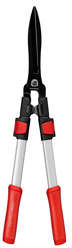 Corona Hs3344 Extendable Hedge Shears – 9 In Non-Stick Steel Blades, Adjustable Length 1