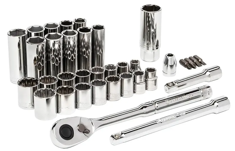 Crescent Ctk35 Professional Mechanic’S Tool Set – 35-Piece Chrome Alloy Socket & Wrench Kit 1