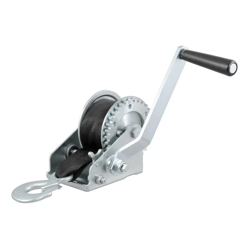 Curt 29433 Hand-Crank Winch – 900 Lb Capacity, Includes 15 Ft Polyester Strap 1