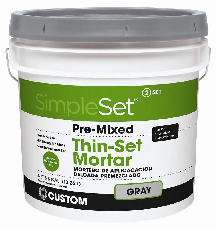 Custom Cttsg3 Gray Thin-Set Mortar Paste – 3.5-Gallon Pail, Fast-Setting, Tile & Stone Adhesive 1