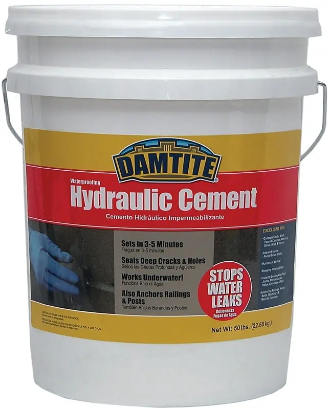 Damtite Hydraulic Cement – Fast-Setting Gray Powder, 50-Pound Pail For Emergency Repairs 1