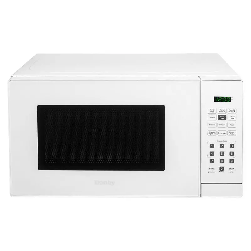 Danby Dbmw0921Bww 0.9-Cubic-Foot Countertop Microwave – 900W, Dual-Stage Cooking, White Finish 1