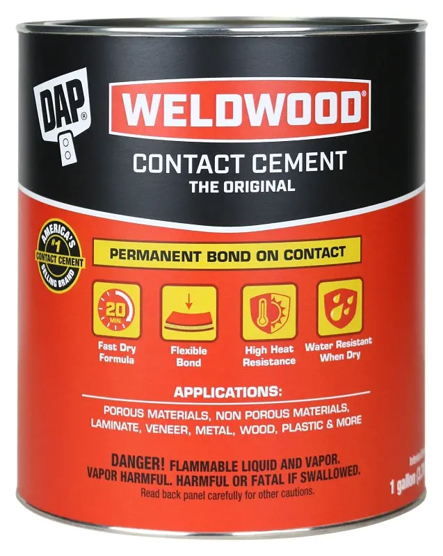 Dap Tan Solvent-Based Contact Cement – 1-Gallon Can, High-Strength Bonding Formula 1