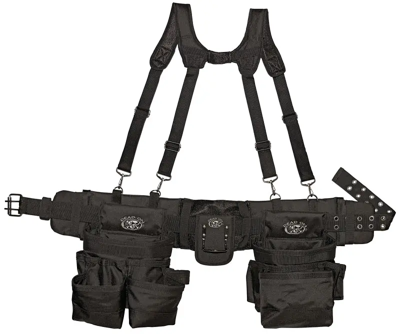 Dead On Do-Fr Tool Rig With Suspenders – 30-Pocket Black Poly Fabric Work Harness 1