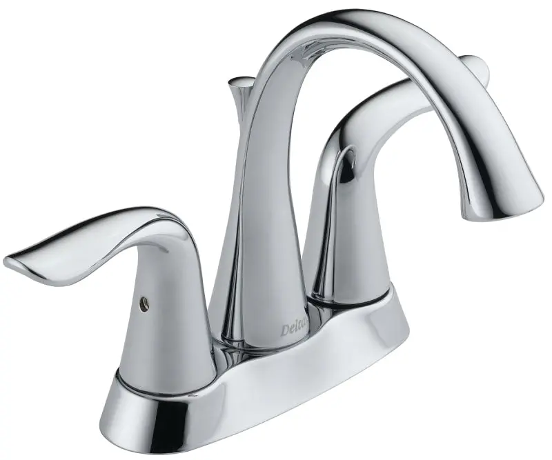 Delta Lahara Two-Handle Bathroom Faucet – Chrome-Plated Brass, 1.2 Gpm, Lever Handles 1
