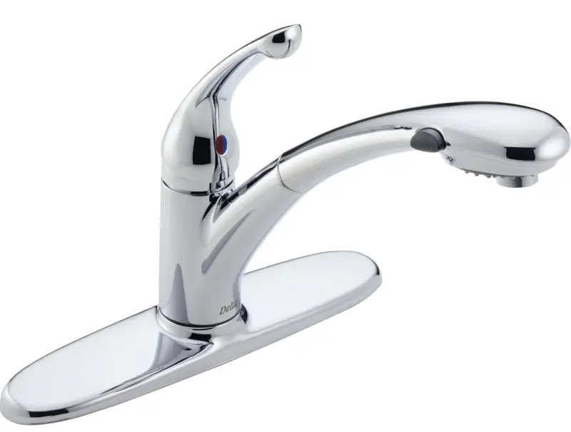 Delta Signature 470-Promo-Dst Single-Handle Kitchen Faucet With Ceramic Cartridge – Chrome Finish, 1.8 Gpm Deck-Mount Design 1