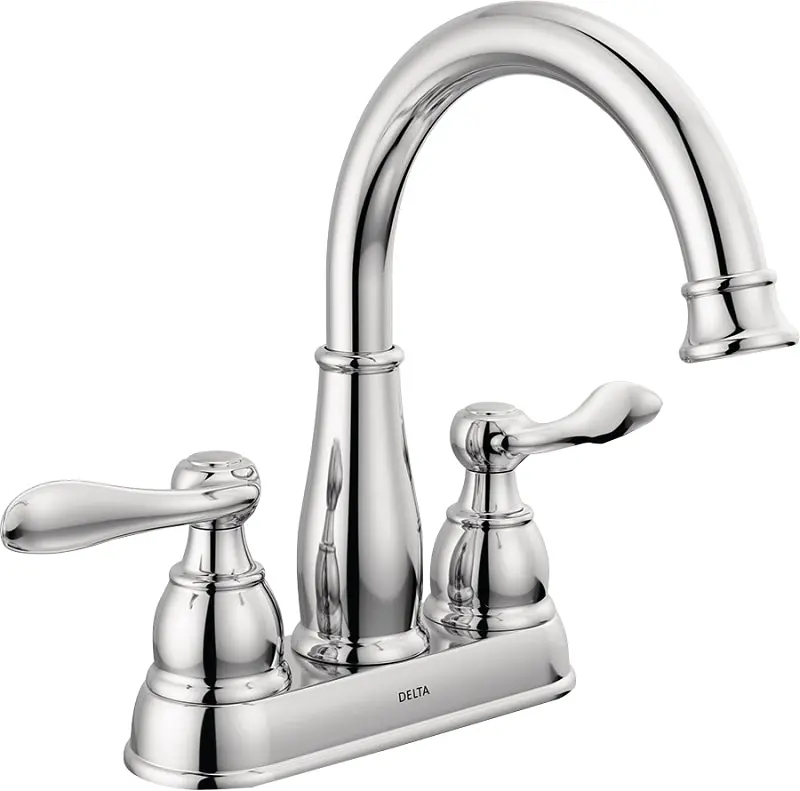 Delta Windemere Centerset Bathroom Faucet – Chrome Metal Trim, 1.2 Gpm Flow, 5-11/16" Spout Reach, 1-5/8" Escutcheon 1