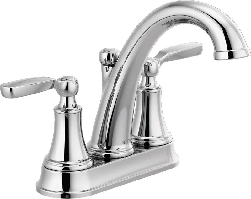 Delta Woodhurst Centerset Bathroom Faucet – Two-Handle, 1.2 Gpm, 3-Hole Mount, All-Metal Construction 1