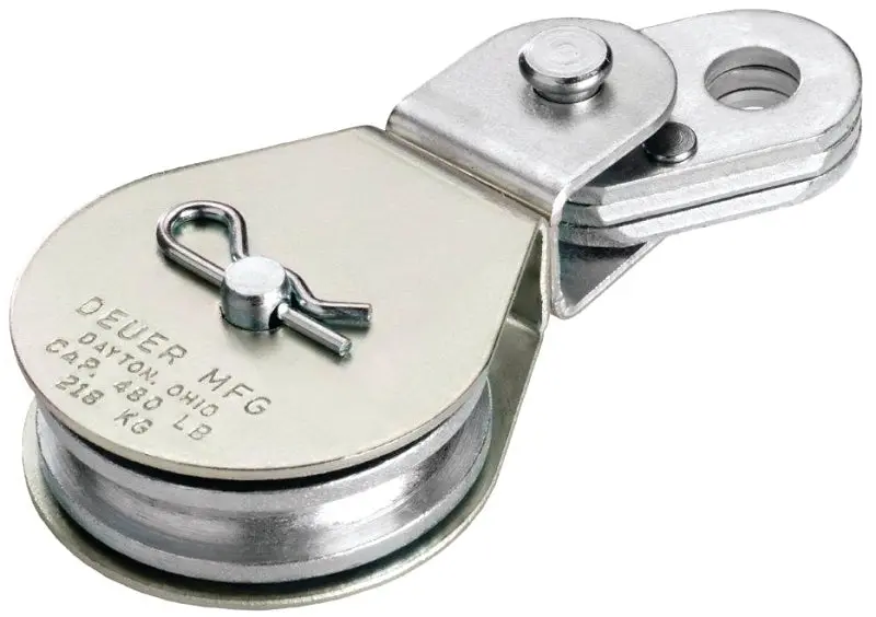 Deuer Db-35E Swivel-Eye Cable Block – 5/16" Rope Capacity, 480-Lb Load Rating, Zinc Finish 1