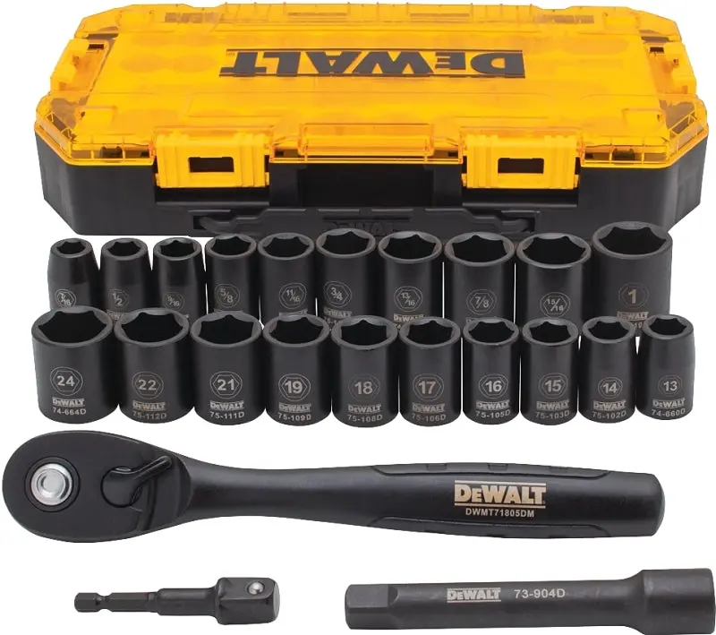 Dewalt 1/2-Inch Drive Black Oxide Socket Set – Cr-440 Steel Construction 1