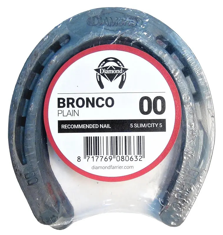 Diamond Farrier Bronco Plain Horseshoe – 5/16" Thick Steel Shoe, Size 00 For Farrier Use 1