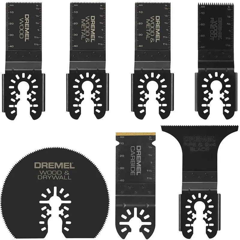 Dremel Mm497U Oscillating Multi-Tool Blade Set – Bi-Metal, Carbide & Hcs Blades (4 Sizes) 1