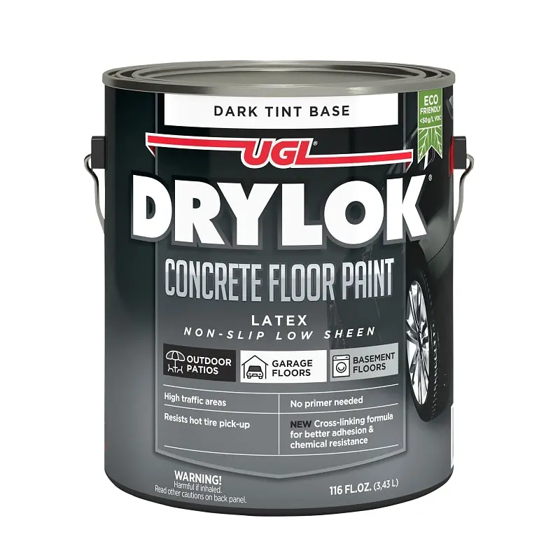 Drylok 43813 Latex Concrete Floor Paint – Flat Dark Tint, 1-Gallon Can, Covers 300–400 Sq Ft 1
