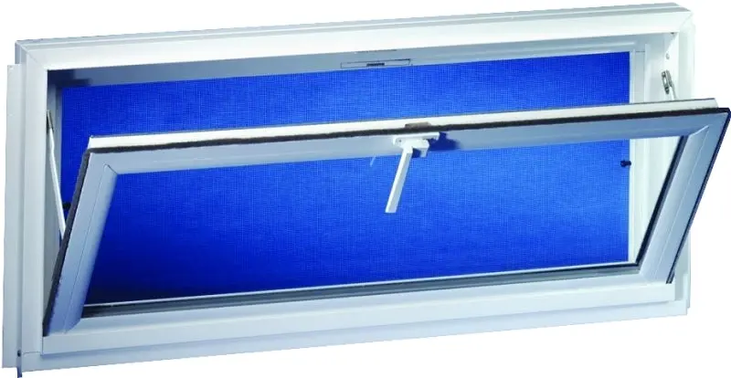 Duo-Corp 3220Comp Basement Hopper Window – 31-7/8" W × 19-1/2" H, Dual Glass & Screen Panel 1