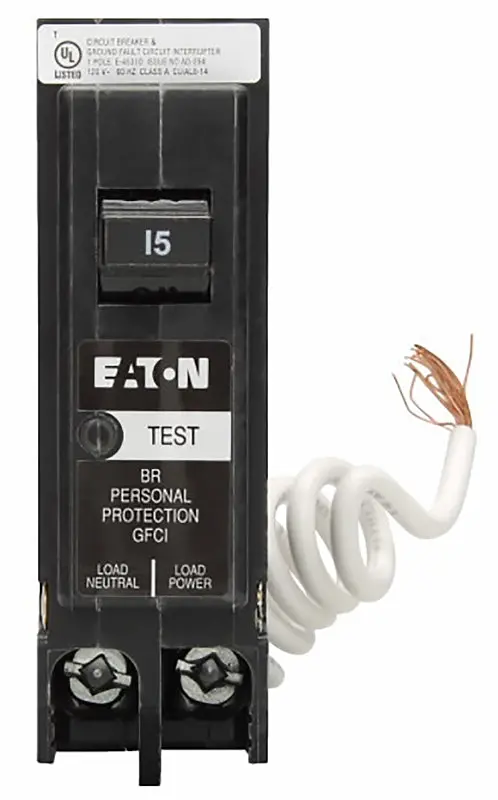 Eaton Br Series Gfci Circuit Breaker – 15-Amp, 1-Pole, 120/240V Ac, Plug-In Type 1