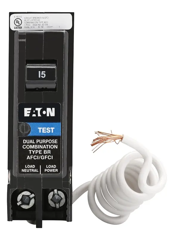 Eaton Brn115Df 15-Amp Single-Pole Br Series Circuit Breaker With Plug-In Design 1