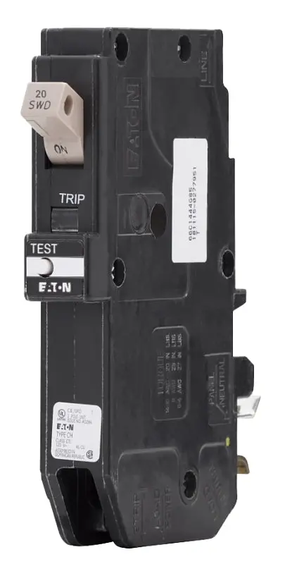 Eaton Chfp120Gf Gfci Circuit Breaker – 20-Amp, 1-Pole, 120/240Vac Plug-In Type 1